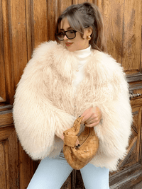 Thumbnail for Oversize Plush Fur Coat For Women Elegant Soft Warm Long Sleeve Loose Jackets Winter Chic Street Outerwear , Coats, Drestiny, Jackets, Green, Beige, Brown, United States, Australia, New Zealand, United Kingdom, S, M, L, shopdrestiny.com, faux fur coats