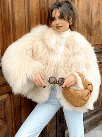 Thumbnail for Oversize Plush Fur Coat For Women Elegant Soft Warm Long Sleeve Loose Jackets Winter Chic Street Outerwear , Coats, Drestiny, Jackets, Green, Beige, Brown, United States, Australia, New Zealand, United Kingdom, S, M, L, shopdrestiny.com, faux fur coats