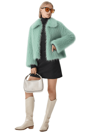 Thumbnail for Oversize Plush Fur Coat For Women Elegant Soft Warm Long Sleeve Loose Jackets Winter Chic Street Outerwear , Coats, Drestiny, Jackets, Green, Beige, Brown, United States, Australia, New Zealand, United Kingdom, S, M, L, shopdrestiny.com, faux fur coats