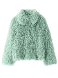 Thumbnail for Oversize Plush Fur Coat For Women Elegant Soft Warm Long Sleeve Loose Jackets Winter Chic Street Outerwear , Coats, Drestiny, Jackets, Green, Beige, Brown, United States, Australia, New Zealand, United Kingdom, S, M, L, shopdrestiny.com, faux fur coats