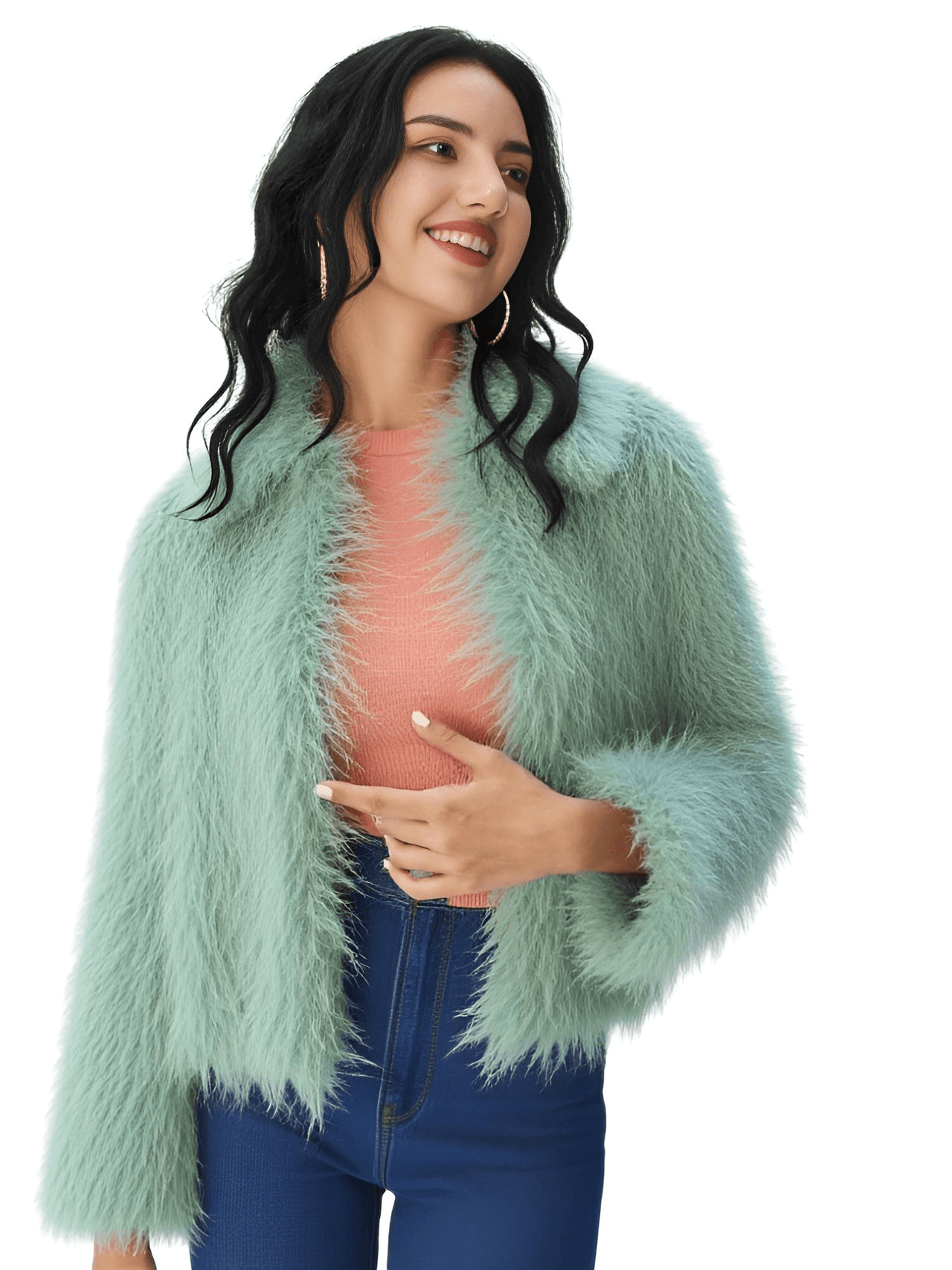 Oversize Plush Fur Coat For Women Elegant Soft Warm Long Sleeve Loose Jackets Winter Chic Street Outerwear , Coats, Drestiny, Jackets, Green, Beige, Brown, United States, Australia, New Zealand, United Kingdom, S, M, L, shopdrestiny.com, faux fur coats