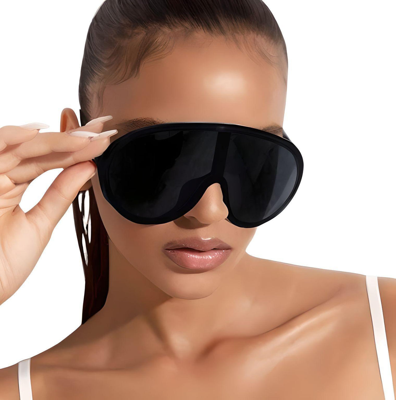 Oversized Shield Sunglasses Fashion One Piece Sun Glasses Big Frame Shades, Sunglasses, Gender_Women, Gender_Men, United States, USA, Canada, Australia, New Zealand, United Kingdom, UK, Black, White, Blue, Transparent, Grey, Pink, Silver, Brown, large shield sunglasses women, futuristic shield sunglasses, rimless shield sunglasses, wrap around sunglasses oversized, y2k shield sunglasses, big shield sunglasses, statement shield sunglasses, shopdrestiny.com