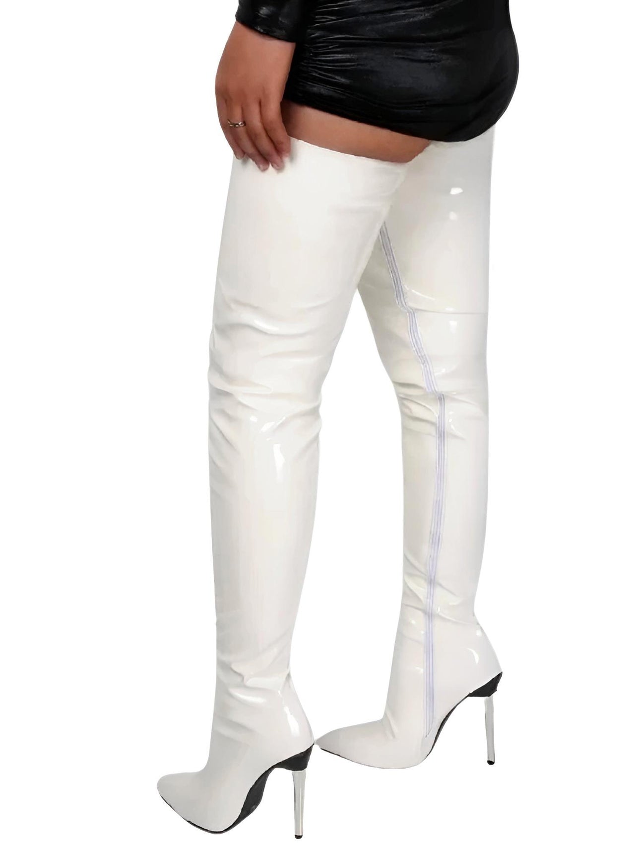 Patent Leather Over The Knee Boots Ladies High Heels New Large Size Sexy Thigh High Boots Stiletto Women Boots, Leather Thigh High Boots, Over The Knee Leather Boots, Women's Leather Thigh High Boots, Black Leather High Heel Boots, Heeled Leather Thigh High Boots, Stilettos, High Heels, Thigh Highs, Boots, United States, USA, Canada, Australia, New Zealand, United Kingdom, Blue, Black, Red, Purple, White, Pink, shopdrestiny.com