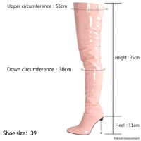 Thumbnail for Patent Leather Over The Knee Boots Ladies High Heels New Large Size Sexy Thigh High Boots Stiletto Women Boots, Leather Thigh High Boots, Over The Knee Leather Boots, Women's Leather Thigh High Boots, Black Leather High Heel Boots, Heeled Leather Thigh High Boots, Stilettos, High Heels, Thigh Highs, Boots, United States, USA, Canada, Australia, New Zealand, United Kingdom, Blue, Black, Red, Purple, White, Pink, shopdrestiny.com
