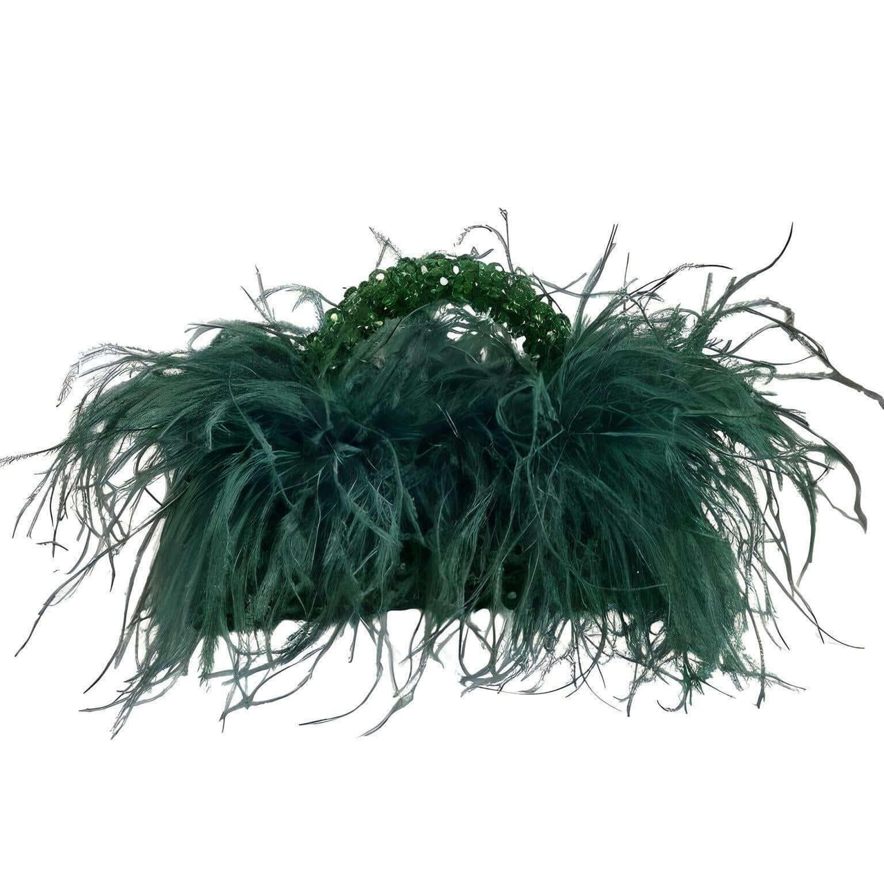Pearl Bead Handle Bag with Ostrich Feathers -, Handbags, Wallets & Cases , Drestiny , Australia, Black, Blue, Deep Pink, Green, Handbags, Light Blue, M, New Zealand, Orange, Purple, Purses, Red, United Kingdom, United States, Yellow , Drestiny , www.shopdrestiny.com