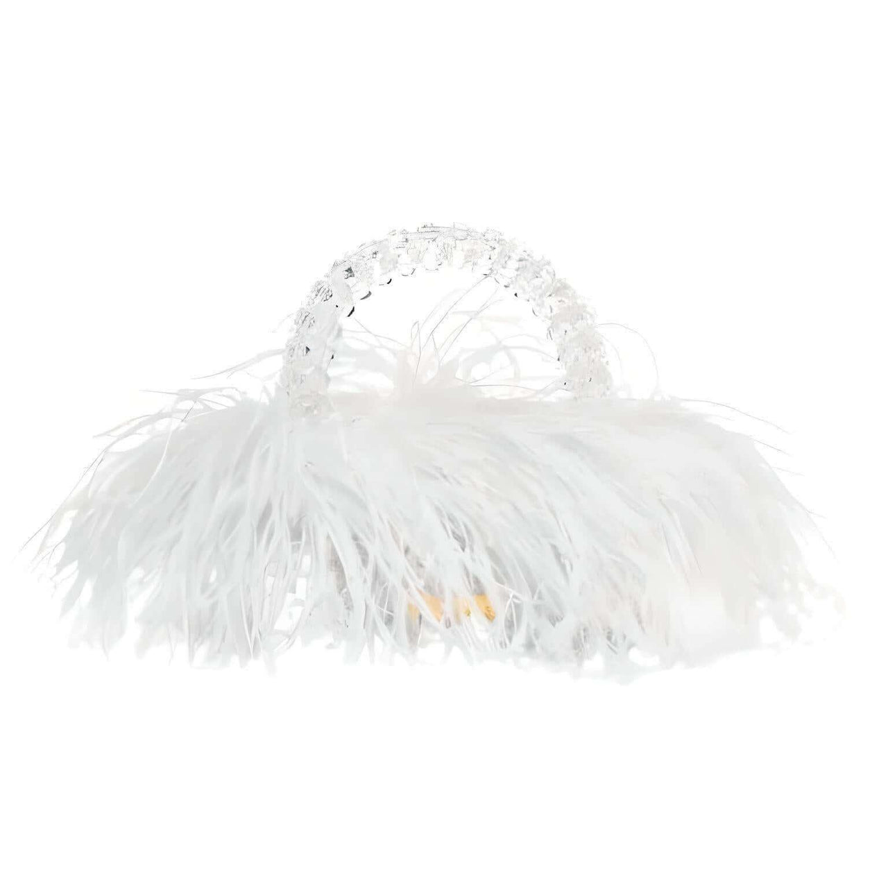 Pearl Bead Handle Bag with Ostrich Feathers -, Handbags, Wallets & Cases , Drestiny , Australia, Black, Blue, Deep Pink, Green, Handbags, Light Blue, M, New Zealand, Orange, Purple, Purses, Red, United Kingdom, United States, Yellow , Drestiny , www.shopdrestiny.com