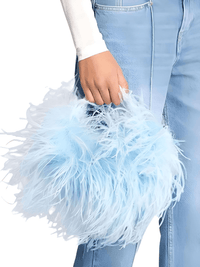 Thumbnail for Pearl Beaded Handle Ostrich Feather Handbag -, Handbags, Wallets & Cases , Drestiny , Australia, Black, Blue, Deep Pink, Green, Handbags, Light Blue, M, New Zealand, Orange, Purple, Purses, Red, United Kingdom, United States, Yellow , Drestiny , www.shopdrestiny.com