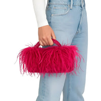 Thumbnail for Pearl Beaded Handle Ostrich Feather Handbag -, Handbags, Wallets & Cases , Drestiny , Australia, Black, Blue, Deep Pink, Green, Handbags, Light Blue, M, New Zealand, Orange, Purple, Purses, Red, United Kingdom, United States, Yellow , Drestiny , www.shopdrestiny.com