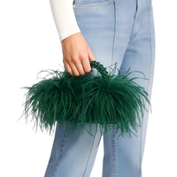 Thumbnail for Pearl Beaded Handle Ostrich Feather Handbag -, Handbags, Wallets & Cases , Drestiny , Australia, Black, Blue, Deep Pink, Green, Handbags, Light Blue, M, New Zealand, Orange, Purple, Purses, Red, United Kingdom, United States, Yellow , Drestiny , www.shopdrestiny.com