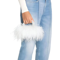 Thumbnail for Pearl Bead Handle Bag with Ostrich Feathers -, Handbags, Wallets & Cases , Drestiny , Australia, Black, Blue, Deep Pink, Green, Handbags, Light Blue, M, New Zealand, Orange, Purple, Purses, Red, United Kingdom, United States, Yellow , Drestiny , www.shopdrestiny.com
