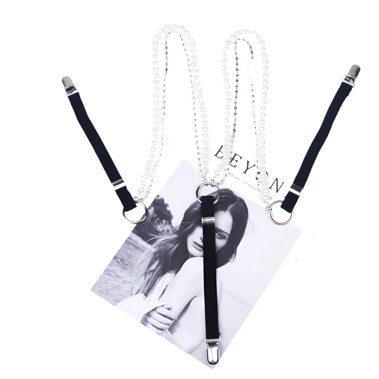 Pearl Rhinestone Suspenders For Women -, Suspenders , Drestiny , Australia, Black, Canada, Gender_Women, Suspenders, United Kingdom, United States, White , Drestiny , www.shopdrestiny.com