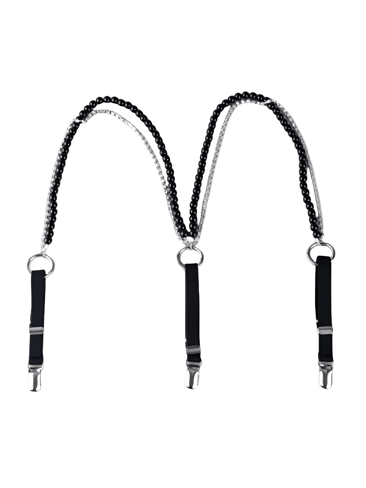 Pearl Rhinestone Suspenders For Women