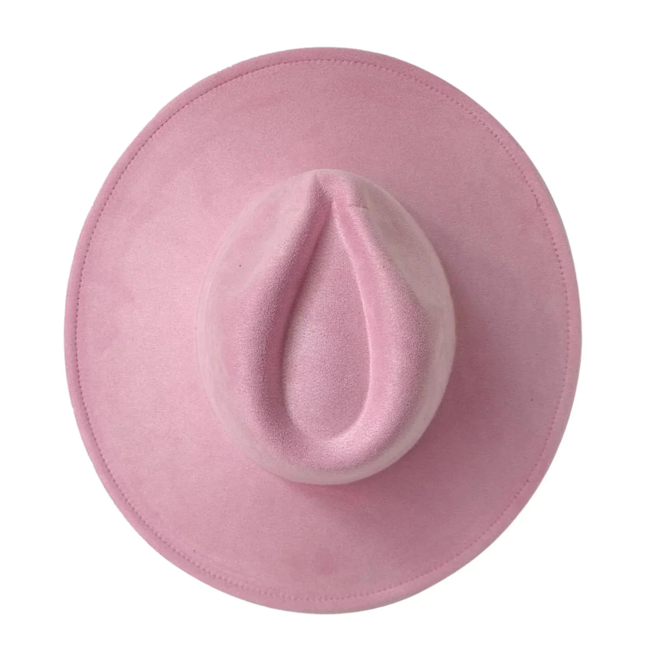 Pink fedora hat on a white background