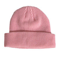 Thumbnail for Pink knit beanie on a white background