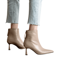 Thumbnail for Cow Leather Pointed Toe High Heels -, High Heels , Drestiny , 10, 4, 5, 6, 6.5, 7.5, 8.5, 9, 9.5, Ankle Boots, Australia, Beige, Black, Boots, Canada, Dark Khaki, Heels, High Heels, New Zealand, Tan, United Kingdom, United States , Drestiny , www.shopdrestiny.com