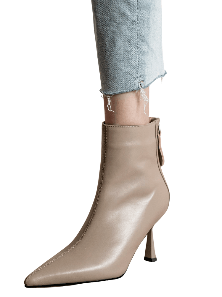 Cow Leather Pointed Toe High Heels -, High Heels , Drestiny , 10, 4, 5, 6, 6.5, 7.5, 8.5, 9, 9.5, Ankle Boots, Australia, Beige, Black, Boots, Canada, Dark Khaki, Heels, High Heels, New Zealand, Tan, United Kingdom, United States , Drestiny , www.shopdrestiny.com