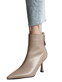 Thumbnail for Cow Leather Pointed Toe High Heels -, High Heels , Drestiny , 10, 4, 5, 6, 6.5, 7.5, 8.5, 9, 9.5, Ankle Boots, Australia, Beige, Black, Boots, Canada, Dark Khaki, Heels, High Heels, New Zealand, Tan, United Kingdom, United States , Drestiny , www.shopdrestiny.com