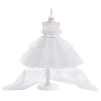 Thumbnail for Girl's Puffy Tulle Dress Trailing First Communion Party Dresses For Girl -, , Drestiny , 18M, 24M, 3T, 4T, 5T, 6T, 7T, 8T, Australia, Black, Canada, Dark Green, Dresses, Girls, Hot Pink, Light Blue, New Zealand, Peach, Pink, Purple, Red, Sleeveless, TD, United Kingdom, United States, White , Drestiny , www.shopdrestiny.com