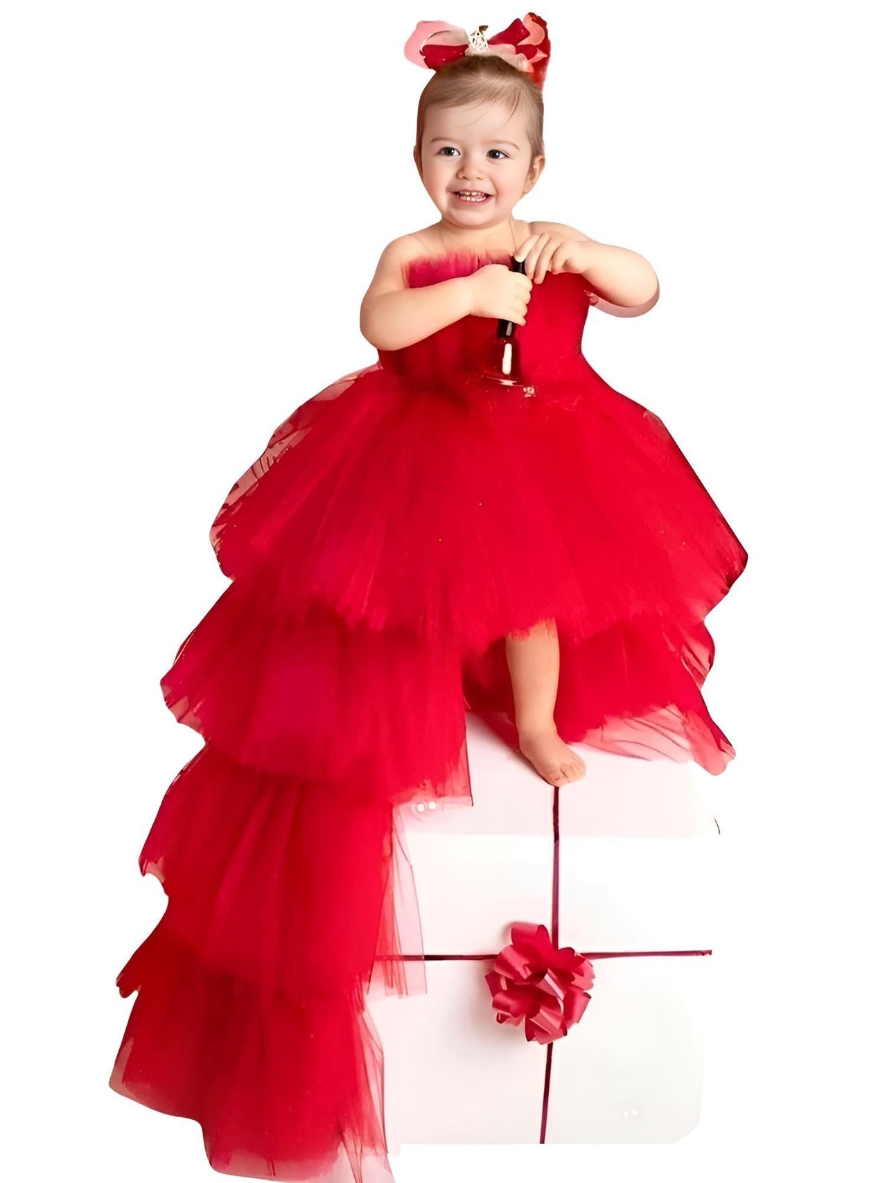 Girl's Puffy Tulle Dress Trailing First Communion Party Dresses For Girl -, , Drestiny , 18M, 24M, 3T, 4T, 5T, 6T, 7T, 8T, Australia, Black, Canada, Dark Green, Dresses, Girls, Hot Pink, Light Blue, New Zealand, Peach, Pink, Purple, Red, Sleeveless, TD, United Kingdom, United States, White , Drestiny , www.shopdrestiny.com