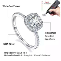 Thumbnail for Real Brilliant Moissanite Rings For Women - In 0.5CT 1CT 2CT 3CT Center Stone! -, Rings , Drestiny , 4, 4.5, 5, 5.5, 6, 6.5, 7, 7.5, 8, 8.5, 9, Australia, Canada, FR, New Zealand, Rings, Silver, United Kingdom, United States , Drestiny , www.shopdrestiny.com