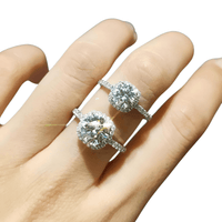 Thumbnail for Real Brilliant Moissanite Rings For Women - In 0.5CT 1CT 2CT 3CT Center Stone! -, Rings , Drestiny , 4, 4.5, 5, 5.5, 6, 6.5, 7, 7.5, 8, 8.5, 9, Australia, Canada, FR, New Zealand, Rings, Silver, United Kingdom, United States , Drestiny , www.shopdrestiny.com