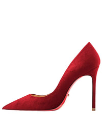 Thumbnail for Red high-heeled shoe with a red sole on a white background