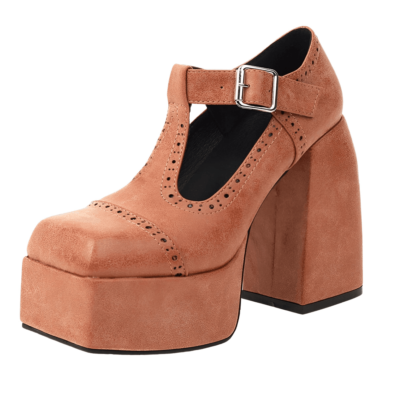 Retro High Heel Thick Platform Pumps For Women -, Shoes , Drestiny , Apricot, Australia, Black, Brown, Canada, Chocolate, Heels, Light Brown, New Zealand, Pumps, Sandals, United Kingdom, United States , Drestiny , www.shopdrestiny.com