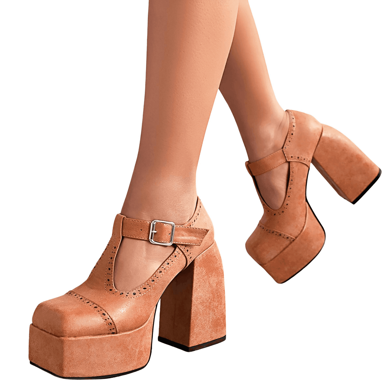 Retro High Heel Thick Platform Pumps For Women -, Shoes , Drestiny , Apricot, Australia, Black, Brown, Canada, Chocolate, Heels, Light Brown, New Zealand, Pumps, Sandals, United Kingdom, United States , Drestiny , www.shopdrestiny.com