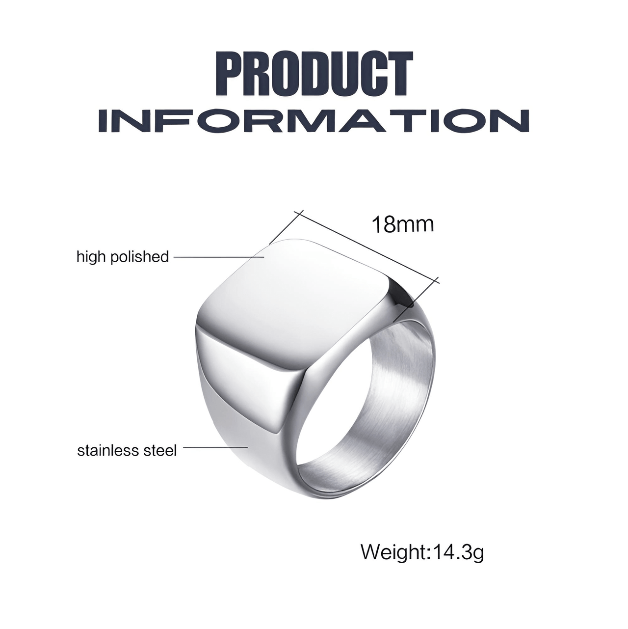 Men's Retro Initial Signet Ring 18mm Bulky Heavy Male Band Stainless Steel Letters Custom Jewelry Gift For Him, Drestiny, Men's Rings, Rings, Name Rings For Men, Silver, Black, Gold, United States, Canada, Australia, New Zealand, United Kingdom, Custom Rings, 8, 9, 10, 11, 12, shopdrestiny.com
