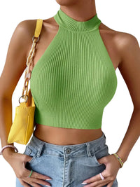 Thumbnail for Ribbed Knit Women's Cropped Tank Top, Drestiny, Tank Tops, Crop Tops, Casual Shirts, Sleeveless, One Size, United States, USA, Canada, Australia, New Zealand, United Kingdom, UK, Women's crop top, Cropped tank tops, Dark Blue, Khaki, Red, Green, Dark Pink, Deep Pink, Light Blue, Purple, Pink, Grey, White, Coconut Beige, Dark Red, Light Purple, Lime Cream, Kashmir Green, Dark Yellow, Cute crop tops for women, cropped tank top UK, shopdrestiny.com
