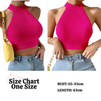 Thumbnail for Ribbed Knit Women's Cropped Tank Top, Drestiny, Tank Tops, Crop Tops, Casual Shirts, Sleeveless, One Size, United States, USA, Canada, Australia, New Zealand, United Kingdom, UK, Women's crop top, Cropped tank tops, Dark Blue, Khaki, Red, Green, Dark Pink, Deep Pink, Light Blue, Purple, Pink, Grey, White, Coconut Beige, Dark Red, Light Purple, Lime Cream, Kashmir Green, Dark Yellow, Cute crop tops for women, cropped tank top UK, shopdrestiny.com