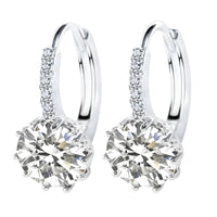 Thumbnail for Romantic Round Crystal Loop Earrings Lever Back Austrian Cubic Zircon 925 Sterling Silver Hoop Jewelry for Women Fashion, Drestiny, Earrings, United States, Canada, Australia, New Zealand, United Kingdom, Red, Ruby, Blue, Sapphire, Pink, Sky Blue, Purple, Black, Onyx, Green, Emerald, Champagne, White, Diamond, shodprestiny.com