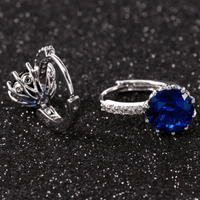 Thumbnail for Romantic Round Crystal Loop Earrings Lever Back Austrian Cubic Zircon 925 Sterling Silver Hoop Jewelry for Women Fashion, Drestiny, Earrings, United States, Canada, Australia, New Zealand, United Kingdom, Red, Ruby, Blue, Sapphire, Pink, Sky Blue, Purple, Black, Onyx, Green, Emerald, Champagne, White, Diamond, shodprestiny.com