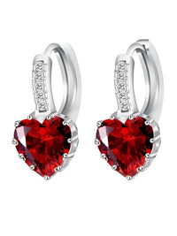 Thumbnail for Romantic Heart Crystal Loop Earrings Lever Back Austrian Cubic Zircon 925 Sterling Silver Hoop Jewelry for Women Fashion, Drestiny, Earrings, United States, Canada, Australia, New Zealand, United Kingdom, Red, Ruby, Blue, Sapphire, Pink, Sky Blue, Purple, Black, Onyx, Green, Emerald, Champagne, White, Diamond, shodprestiny.com