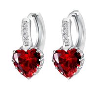Thumbnail for Romantic Heart Crystal Loop Earrings Lever Back Austrian Cubic Zircon 925 Sterling Silver Hoop Jewelry for Women Fashion, Drestiny, Earrings, United States, Canada, Australia, New Zealand, United Kingdom, Red, Ruby, Blue, Sapphire, Pink, Sky Blue, Purple, Black, Onyx, Green, Emerald, Champagne, White, Diamond, shodprestiny.com