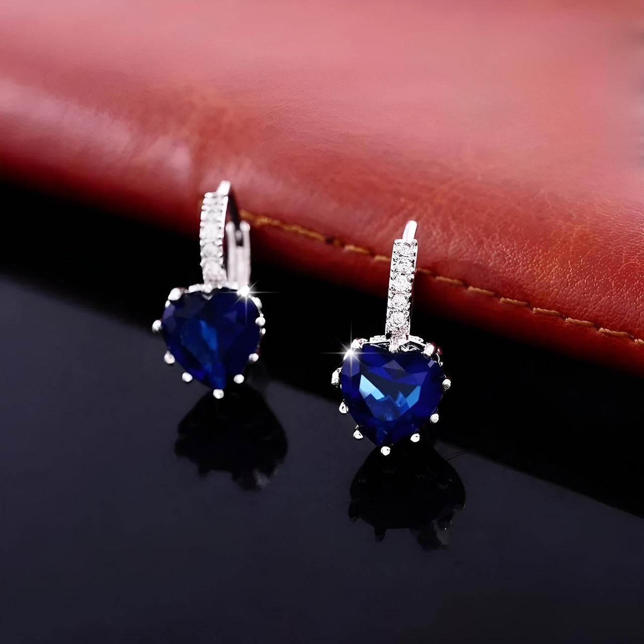 Romantic Heart Crystal Loop Earrings Lever Back Austrian Cubic Zircon 925 Sterling Silver Hoop Jewelry for Women Fashion, Drestiny, Earrings, United States, Canada, Australia, New Zealand, United Kingdom, Red, Ruby, Blue, Sapphire, Pink, Sky Blue, Purple, Black, Onyx, Green, Emerald, Champagne, White, Diamond, shodprestiny.com