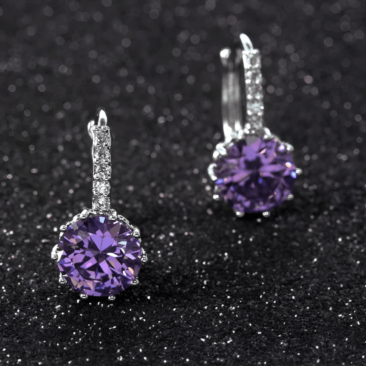 Romantic Round Crystal Loop Earrings Lever Back Austrian Cubic Zircon 925 Sterling Silver Hoop Jewelry for Women Fashion, Drestiny, Earrings, United States, Canada, Australia, New Zealand, United Kingdom, Red, Ruby, Blue, Sapphire, Pink, Sky Blue, Purple, Black, Onyx, Green, Emerald, Champagne, White, Diamond, shodprestiny.com