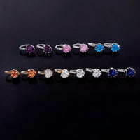 Thumbnail for Romantic Heart Crystal Loop Earrings Lever Back Austrian Cubic Zircon 925 Sterling Silver Hoop Jewelry for Women Fashion, Drestiny, Earrings, United States, Canada, Australia, New Zealand, United Kingdom, Red, Ruby, Blue, Sapphire, Pink, Sky Blue, Purple, Black, Onyx, Green, Emerald, Champagne, White, Diamond, shodprestiny.com