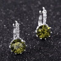 Thumbnail for Romantic Round Crystal Loop Earrings Lever Back Austrian Cubic Zircon 925 Sterling Silver Hoop Jewelry for Women Fashion, Drestiny, Earrings, United States, Canada, Australia, New Zealand, United Kingdom, Red, Ruby, Blue, Sapphire, Pink, Sky Blue, Purple, Black, Onyx, Green, Emerald, Champagne, White, Diamond, shodprestiny.com