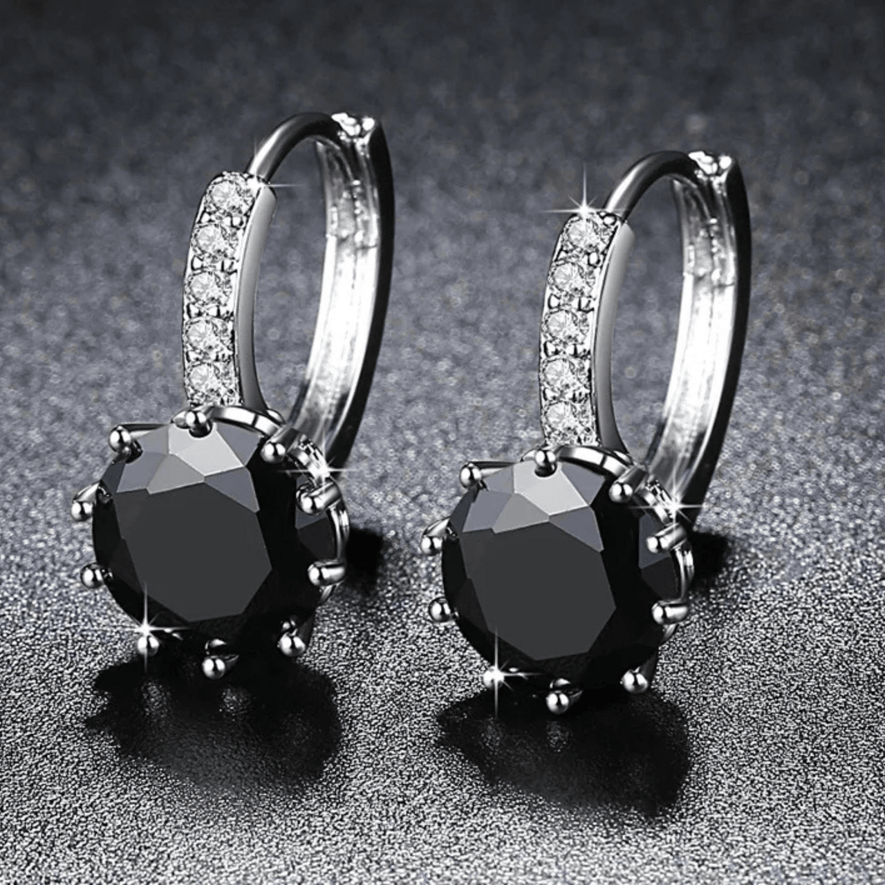 Romantic Round Crystal Loop Earrings Lever Back Austrian Cubic Zircon 925 Sterling Silver Hoop Jewelry for Women Fashion, Drestiny, Earrings, United States, Canada, Australia, New Zealand, United Kingdom, Red, Ruby, Blue, Sapphire, Pink, Sky Blue, Purple, Black, Onyx, Green, Emerald, Champagne, White, Diamond, shodprestiny.com