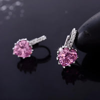 Thumbnail for Romantic Heart Crystal Loop Earrings Lever Back Austrian Cubic Zircon 925 Sterling Silver Hoop Jewelry for Women Fashion, Drestiny, Earrings, United States, Canada, Australia, New Zealand, United Kingdom, Red, Ruby, Blue, Sapphire, Pink, Sky Blue, Purple, Black, Onyx, Green, Emerald, Champagne, White, Diamond, shodprestiny.com