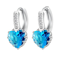Thumbnail for Romantic Heart Crystal Loop Earrings Lever Back Austrian Cubic Zircon 925 Sterling Silver Hoop Jewelry for Women Fashion, Drestiny, Earrings, United States, Canada, Australia, New Zealand, United Kingdom, Red, Ruby, Blue, Sapphire, Pink, Sky Blue, Purple, Black, Onyx, Green, Emerald, Champagne, White, Diamond, shodprestiny.com