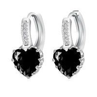 Thumbnail for Romantic Heart Crystal Loop Earrings Lever Back Austrian Cubic Zircon 925 Sterling Silver Hoop Jewelry for Women Fashion, Drestiny, Earrings, United States, Canada, Australia, New Zealand, United Kingdom, Red, Ruby, Blue, Sapphire, Pink, Sky Blue, Purple, Black, Onyx, Green, Emerald, Champagne, White, Diamond, shodprestiny.com