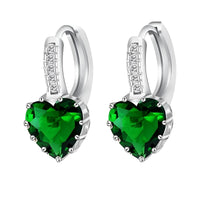 Thumbnail for Romantic Heart Crystal Loop Earrings Lever Back Austrian Cubic Zircon 925 Sterling Silver Hoop Jewelry for Women Fashion, Drestiny, Earrings, United States, Canada, Australia, New Zealand, United Kingdom, Red, Ruby, Blue, Sapphire, Pink, Sky Blue, Purple, Black, Onyx, Green, Emerald, Champagne, White, Diamond, shodprestiny.com