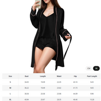 Thumbnail for Satin Pajama Set Long Sleeve Belted Robe + Cami Top And Shorts Women's Sleepwear, Drestiny, Robes, Camisoles, Tank Tops, Shorts, Sets, Short Sets, Pajamas, Loungewear, S, M, L, XL, United States, USA, Canada, Australia, New Zealand, United Kingdom, UK, Red, Black, Pink, Navy, Grey, White, Champagne, Satin Pajama Set for Women, Satin Pyjamas Set, Satin Pajama Set UK, Long Sleeves, Sleeveless, shopdrestiny.com