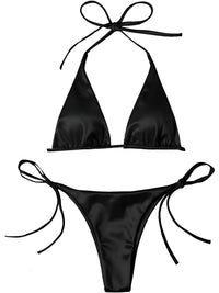 Thumbnail for Satin Women's Halter Brazilian Bikini -, Swimwear , Drestiny , Australia, Bikinis, Black, Canada, Gender_Women, Gold, Green, L, Light Pink, M, Neon Green, New Zealand, Pink, Purple, Red, Royal Blue, S, United Kingdom, United States, Wine Red, Yellow , Drestiny , www.shopdrestiny.com