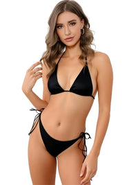 Thumbnail for Satin Women's Halter Brazilian Bikini -, Swimwear , Drestiny , Australia, Bikinis, Black, Canada, Gender_Women, Gold, Green, L, Light Pink, M, Neon Green, New Zealand, Pink, Purple, Red, Royal Blue, S, United Kingdom, United States, Wine Red, Yellow , Drestiny , www.shopdrestiny.com