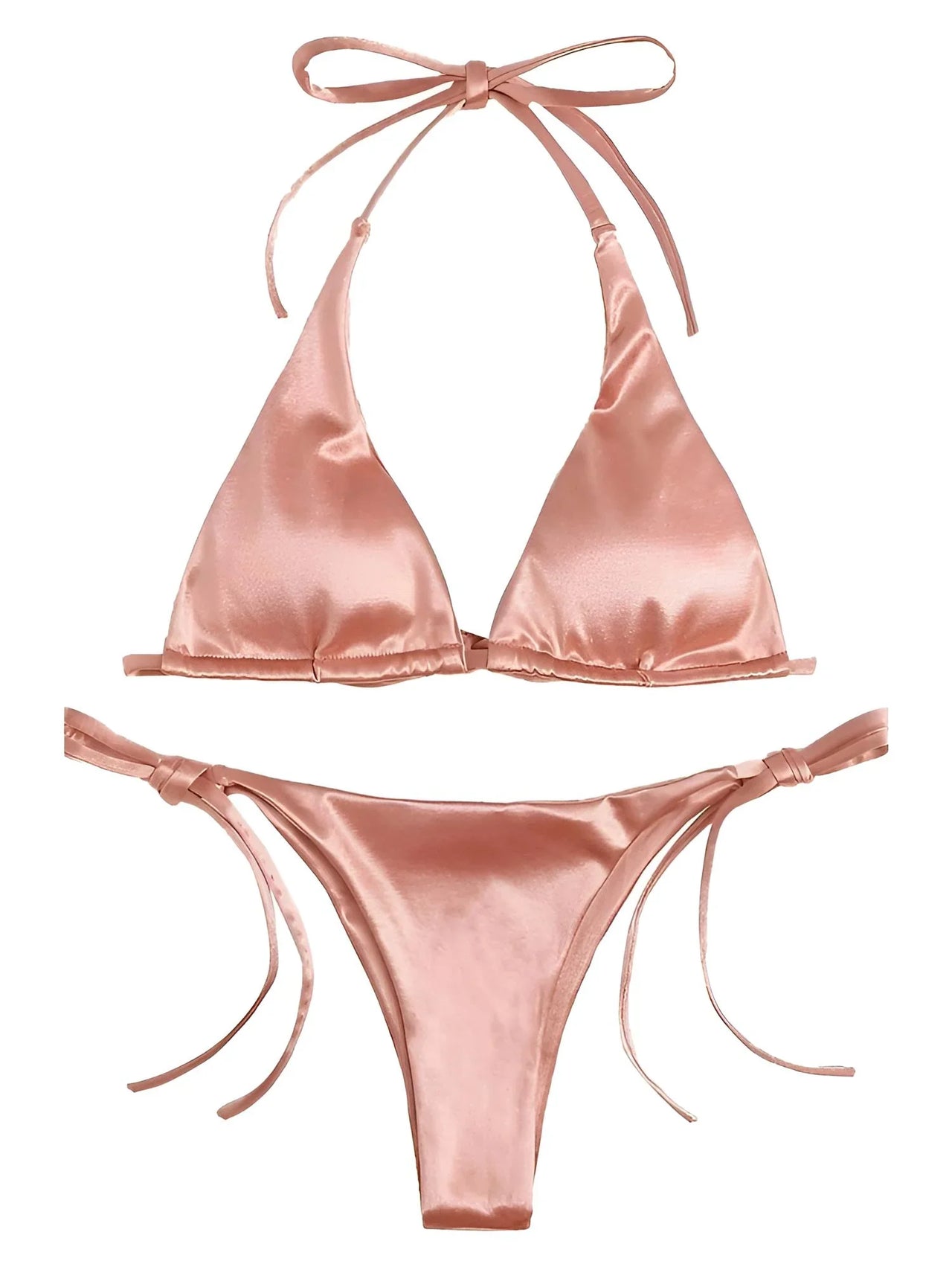 Satin Women's Halter Brazilian Bikini - 13 Colors!