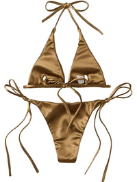 Thumbnail for Satin Women's Halter Brazilian Bikini -, Swimwear , Drestiny , Australia, Bikinis, Black, Canada, Gender_Women, Gold, Green, L, Light Pink, M, Neon Green, New Zealand, Pink, Purple, Red, Royal Blue, S, United Kingdom, United States, Wine Red, Yellow , Drestiny , www.shopdrestiny.com