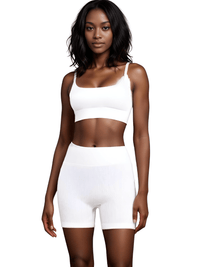 Thumbnail for Seamless Yoga Set Female Women's Crop Top Bra & Shorts 2PCS -, Short Sets , Drestiny , Australia, Black, Blue, Canada, Crop Tops, Dark Blue, Gender_Women, Grey, L, M, Navy, New Zealand, S, Sets, Short Sets, Shorts, Sleeveless, United Kingdom, United States, White , Drestiny , www.shopdrestiny.com